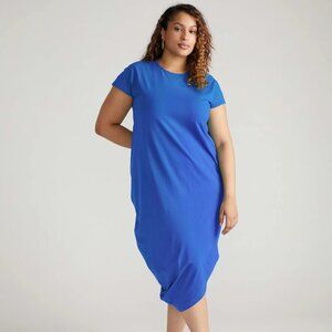 Universal Standard Iconic Geneva Crew Neck Dress - Size S (14/16) in Lapis